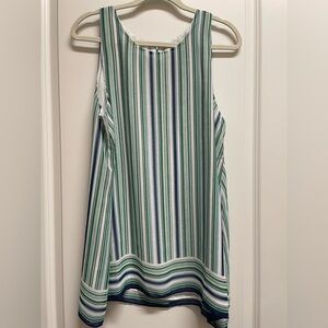 Max Studio Green and Blue Striped Blouse